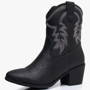 MID CALF Black Cowboy Boots